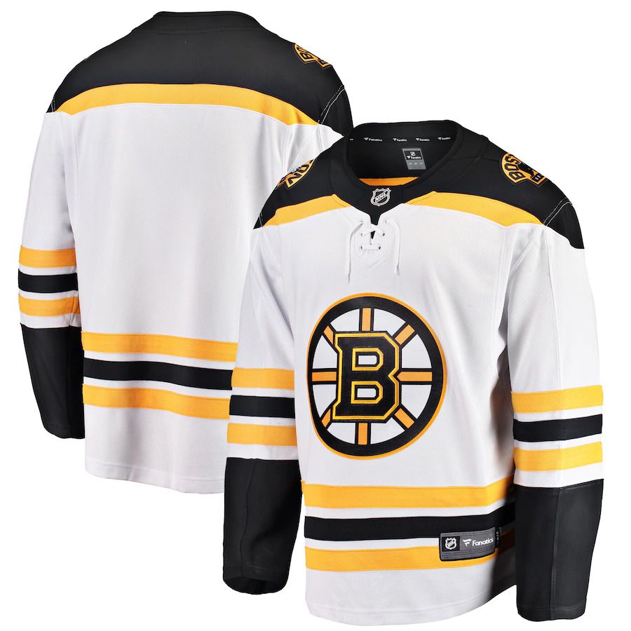Men Boston Bruins Fanatics Branded White Breakaway Away NHL Jersey